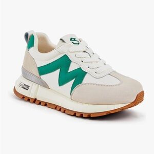 Stylish Green, White & Gray Sneakers